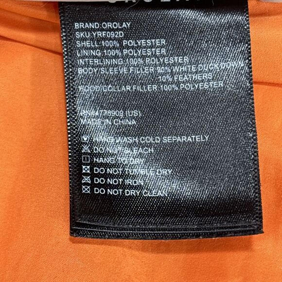 Orolay Women’s Thickened Down Parka Jacket Beige Hooded Winter Puffer Coat L - Picture 7 of 12